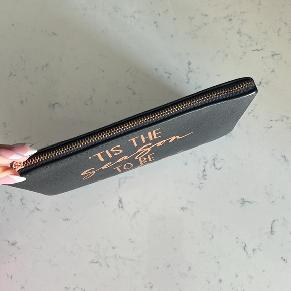 Torrid ‘Tis The Season TO BE Extra’ Black & Rose Gold Poach Rose Gold Zipper - Picture 6 of 8